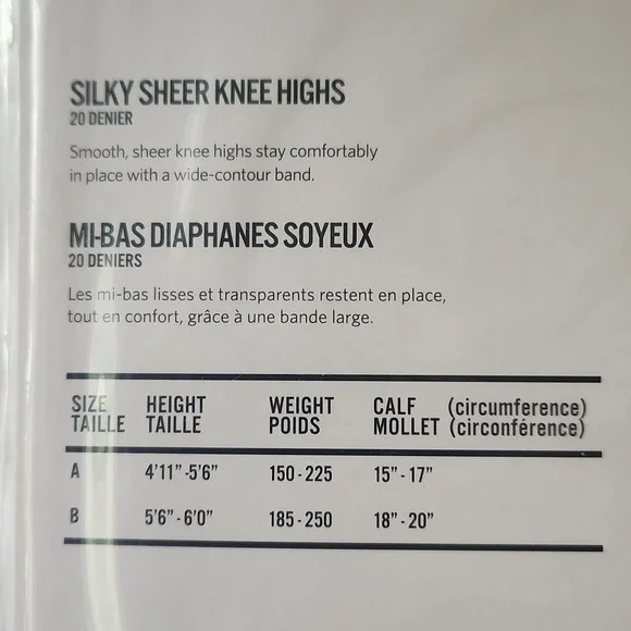 Pennington's Comfort Band Silky Sheer Knee High Panty Hose - Sizes A & B - Picture 6 of 6